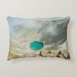 Een olieverschilderij op canvas met de hoogste pie accent kussen