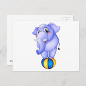 Een olifant boven de schokkende bal briefkaart (Voorkant / Achterkant)