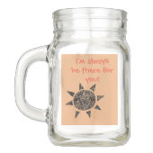 Een olifant en een vogel op zijn hoofd mason jar (Achterkant)