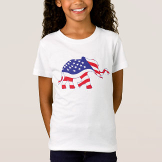 Een olifant in de Amerikaanse vlag T-shirt