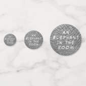 Een olifant in de foto van de ruimtehuid met witte confetti (Voorkanten)