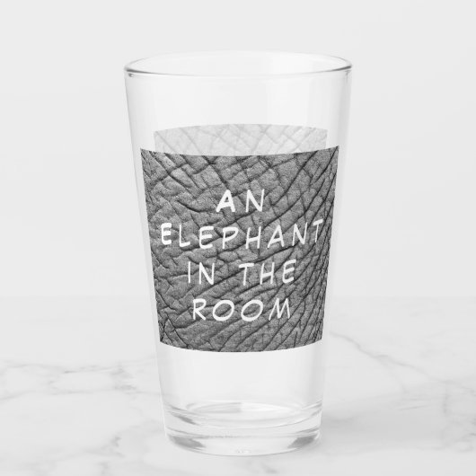 Een olifant in de foto van de ruimtehuid met witte glas (Voorkant)