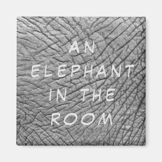 Een olifant in de foto van de ruimtehuid met witte magneet (Voorkant)