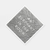 Een olifant in de foto van de ruimtehuid met witte servet (Hoek)