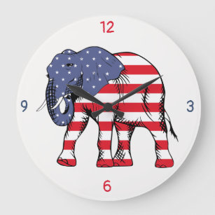 Een olifant in de kleur van de Amerikaanse vlag Grote Klok