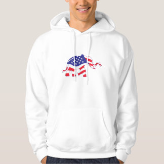 Een olifant kwaad in de Amerikaanse vlag Hoodie
