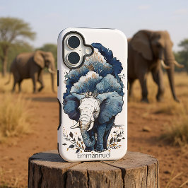 Een olifant loopt onder de bomen iPhone 16 hoesje
