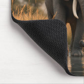 Een olifant met zijn Baby Muismat (Hoek)