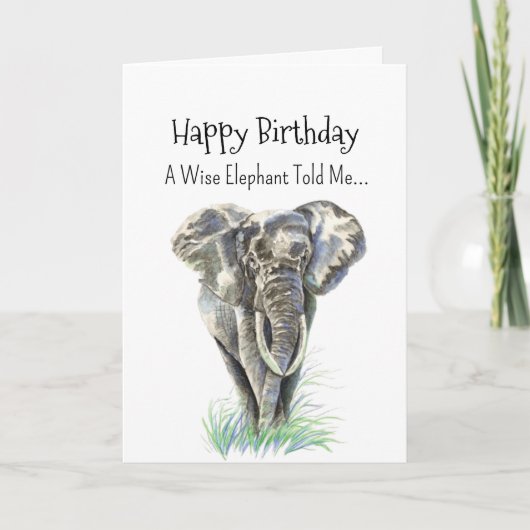 Een olifant persoonlijkheid Verjaardag Fun Animal Kaart (Voorkant)