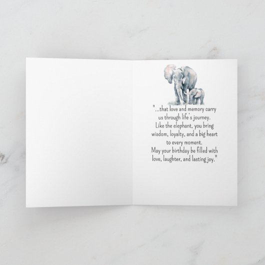 Een olifant persoonlijkheid Verjaardag Fun Animal Kaart (Binnen)