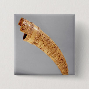 Een olifant uit de Treasure of St. Sernin Vierkante Button 5,1 Cm