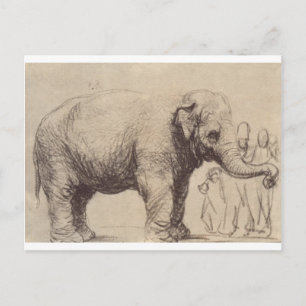 Een olifant van Rembrandt Briefkaart