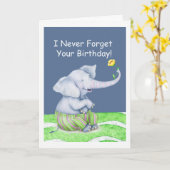 Een olifant vergeet je verjaardag nooit kaart (Gele Bloem)