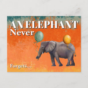 Een Olifant Vergeet Nooit Ansichtkaart Briefkaart