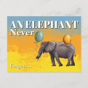 Een Olifant Vergeet Nooit Ansichtkaart Briefkaart