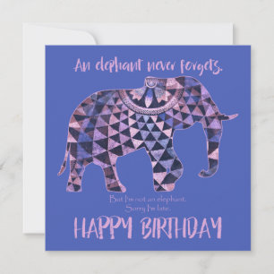 Een olifant vergeet nooit - 'Birthday'-Kaart 2