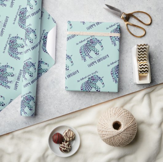 Een olifant vergeet nooit - 'Birthday' Kaart 3 Cadeaupapier (Crafts)