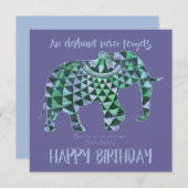 Een olifant vergeet nooit - 'Birthday' Kaart 4 (Voorkant / Achterkant)