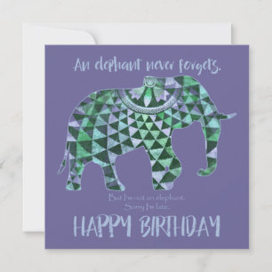Een olifant vergeet nooit - 'Birthday' Kaart 4