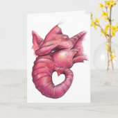 Een olifant vergeet nooit Valentijnsdag! Kaart (Gele Bloem)