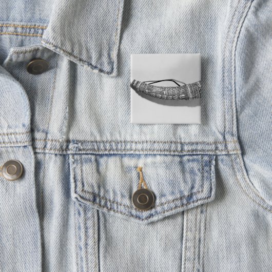 Een olifant vierkante button 5,1 cm (In situ)