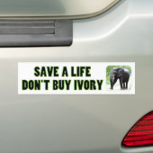 Een olifantenleven redden, geen ivoor kopen bumpersticker (Op auto)