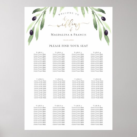 een olijftak voor de bruiloft poster (Voorkant)