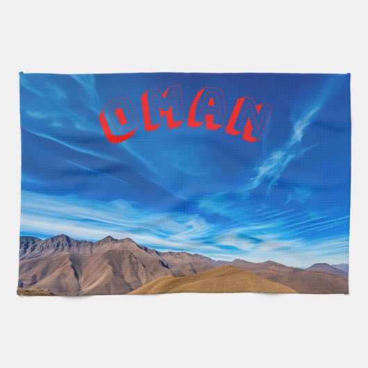 Een Omaans bergachtig terrein Theedoek (Horizontaal)
