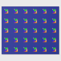 Een omslagpapier met een kokokosnootboom op