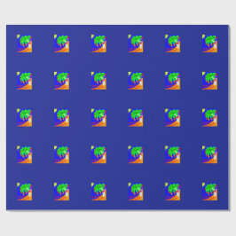 Een omslagpapier met een kokokosnootboom op cadeaupapier