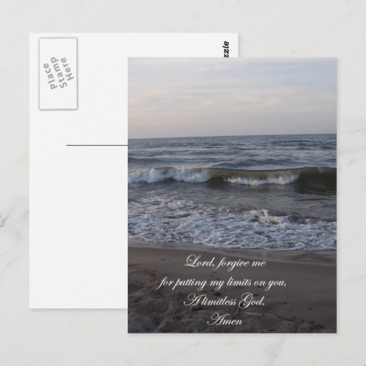 Een onbegrensd Briefkaart van Gods gebed (Voorkant / Achterkant)