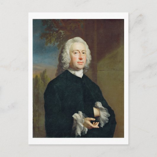 Een onbekend Man in zwart, 1735 (olie op canvas) Briefkaart (Voorkant)