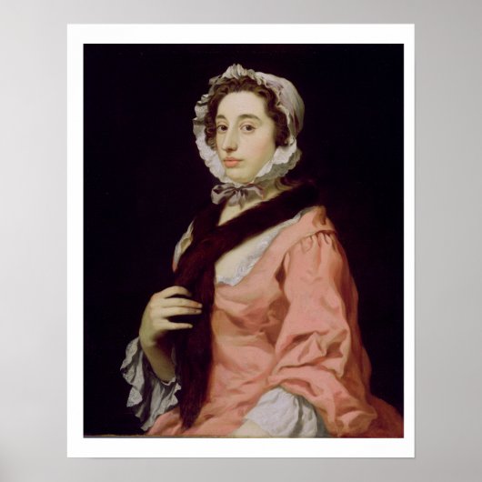 Een onbekende vrouw genaamd Peg Woffington (olie o Poster (Voorkant)