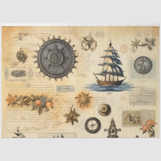 Een onconventioneel scheepvaart serie ontwerp 5 tissuepapier (Voorkant)