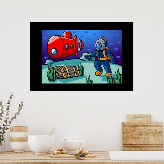 Een onderwateravontuur poster (Keuken)