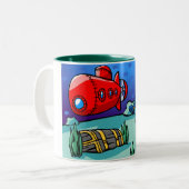 Een onderwateravontuur tweekleurige koffiemok (Voorkant links)