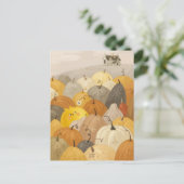 Een onderzoeker een zoete pompoenen briefkaart (Staand voorkant)