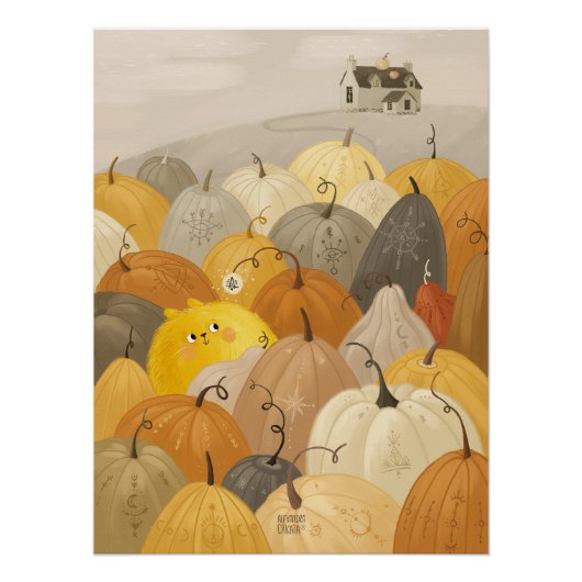 Een onderzoeker een zoete pompoenen perfect poster (Voorkant)