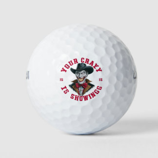Een ondeugend ogende cowboy golfballen