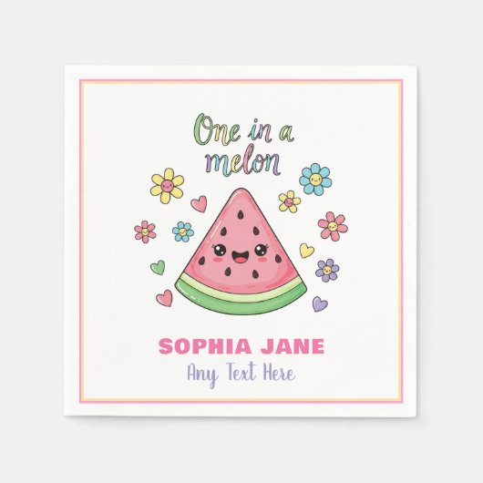 Een One in a Melon Celebration Papier servet (Voorkant)