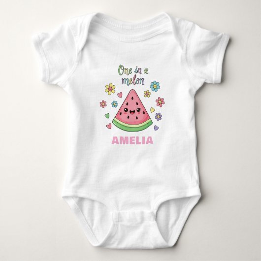 Een One in a Melon Custom Name Romper (Voorkant)