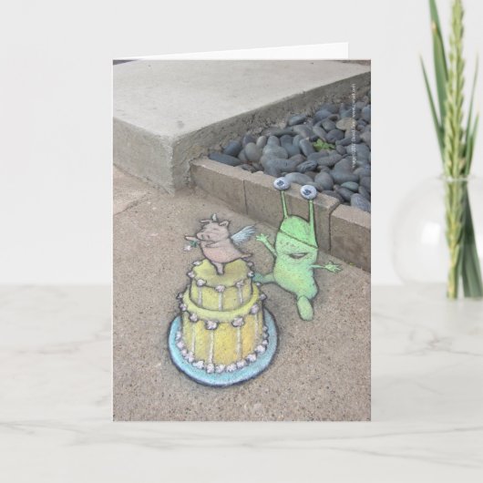een ongebruikelijke cake topper kaart (Voorkant)