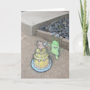 een ongebruikelijke cake topper kaart