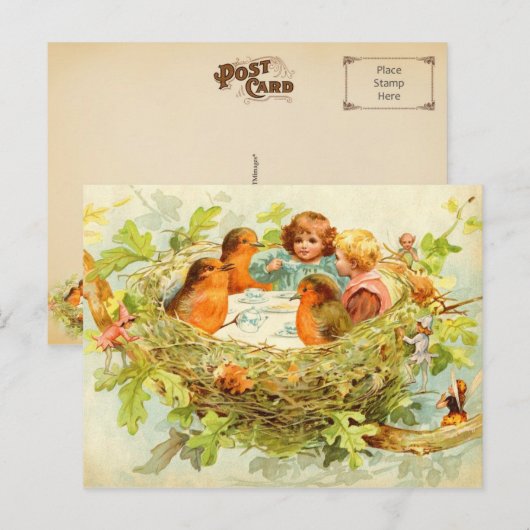 Een ongebruikelijke theepartij. briefkaart (Voorkant / Achterkant)