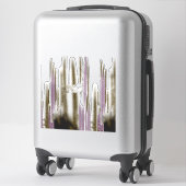 Een ongerept meer genesteld tussen besneeuwde berg sticker (Koffer)