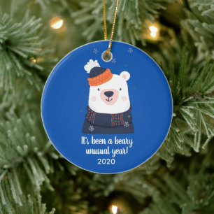 Een ongewoon jaar in de bijenstal, grappig Beer 20 Keramisch Ornament