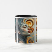 Een onrealistisch vrouwelijk gezicht. mok (Midden)