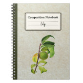 Een onrijpe perzik gepersonaliseerde compositie notitieboek (Voorkant)