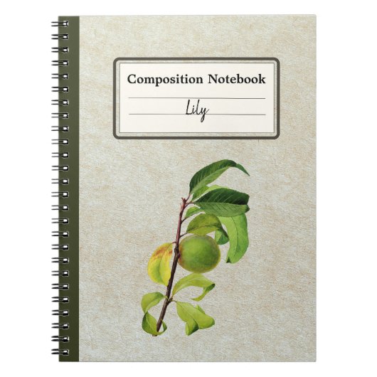 Een onrijpe perzik gepersonaliseerde compositie notitieboek (Voorkant)