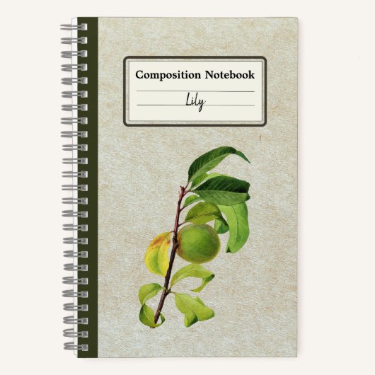 Een onrijpe perzik gepersonaliseerde compositie notitieboek (Voorkant)